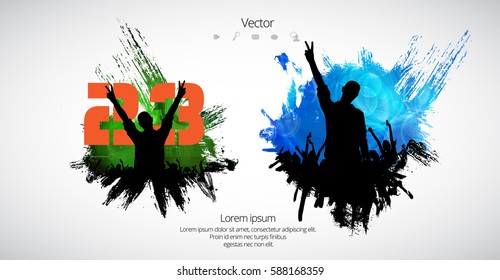 Silhouette of dancing people