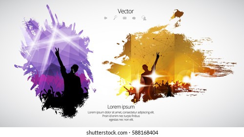 Silhouette of dancing people