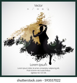 Silhouette of dancing people