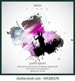 Silhouette of dancing people