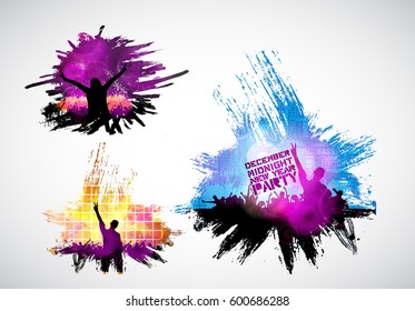Silhouette of dancing people