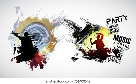 Silhouette of dancing people