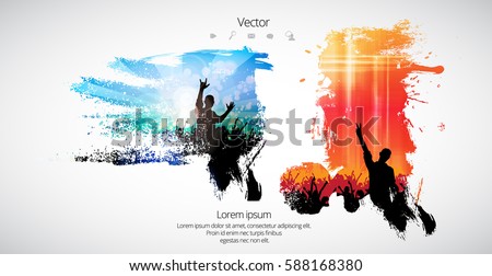 Silhouette of dancing people
