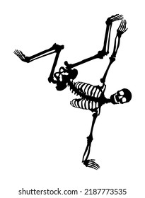 
Silhouette of a dancing skeleton. One shape (curve) vector.