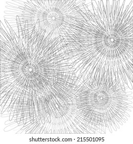 silhouette of a dandelion flower light and dark lines