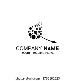 silhouette of the dandelion flower logo vector icon