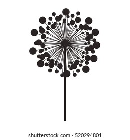 silhouette dandelion with stem and pistil