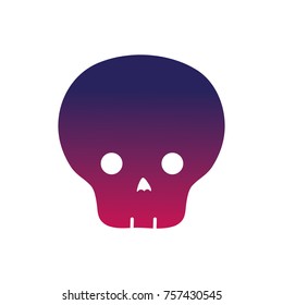silhouette danger skull to warning message caution