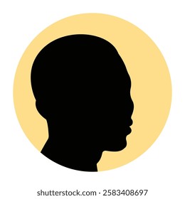 Silhouette of a dark-skinned man.   Vector illustration.