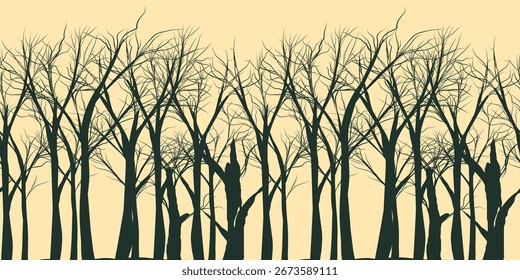 Silhouette von toten Wald Bäume Vektor und Branch.eps