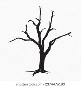 Silhouette of Dead tree of desert 