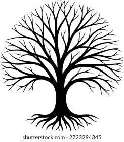 Silhouette of a dead tree vector illustration. Illustration of trees Tree without silhouette illustration 
