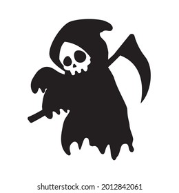 The silhouette of the death corpse wearing a black veil. Come and get your soul on Halloween.