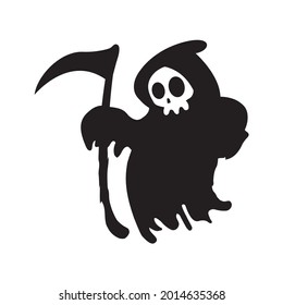 The silhouette of the death corpse wearing a black veil. Come and get your soul on Halloween.
