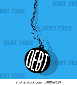  Silhouette Debt With Metal Ball And Chain Break