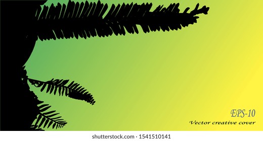 Silhouette of deciduous plants. Background for cover. Vector graphics. Creative vector background for banner and flyer. Vector abstract background. EPS-10. Design background. Designer decorative cover
