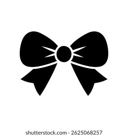 Silhouette of a decorative bow. Vector illustration
