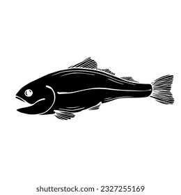 Silhouette of a decorative fish.Vector graphics.
