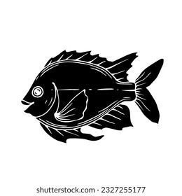 Silhouette of a decorative fish.Vector graphics.