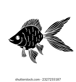Silhouette of a decorative fish.Vector graphics.