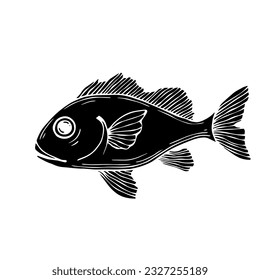 Silhouette of a decorative fish.Vector graphics.