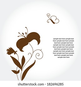 the silhouette of decorative flowers