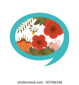 silhouette decorative frame with flowers in circular form