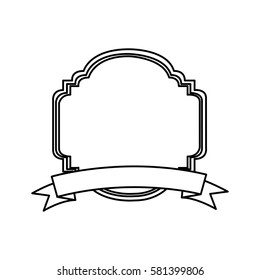 silhouette decorative heraldic frame design vector illustration vector illustration