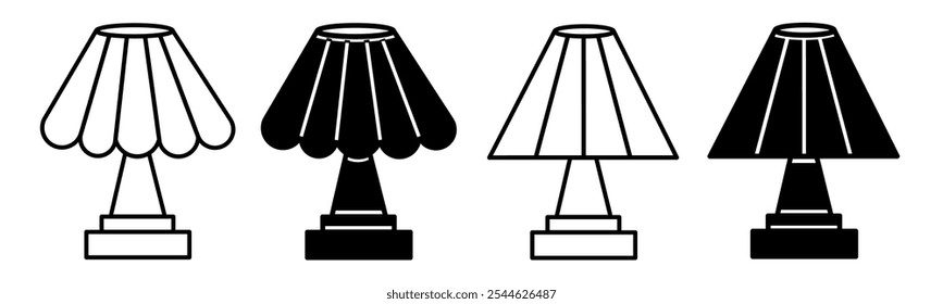 Silhouette of decorative lamp icon illustration on white background. Decorative lamp icon set for business. Stock vector.