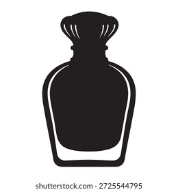 Silhouette einer dekorativen Parfümflasche.