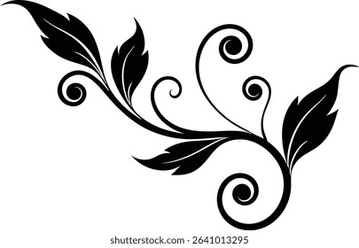 Silhouette Of A Decorative Swirl With Foliagee - Outdoor Lifestyle Scene