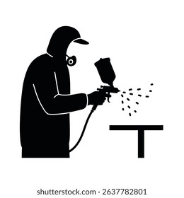 Silhouette of Decorator Using Spray Gun - Professional Finish