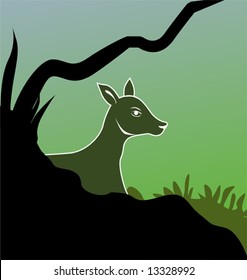 silhouette of deer