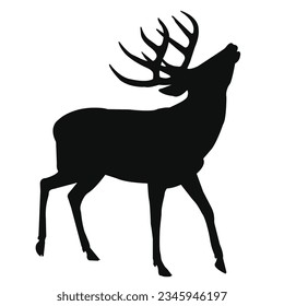 The Silhouette Of a deer ahurned beast vector art