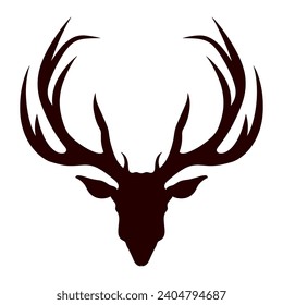 Silhouette of deer antler-vector, Deer animal icon vector illustration.
