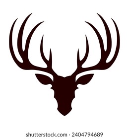 Silhouette of deer antler-vector, Deer animal icon vector illustration.