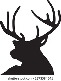 Silhouette of a deer, Black silhouette of a deer on a white background