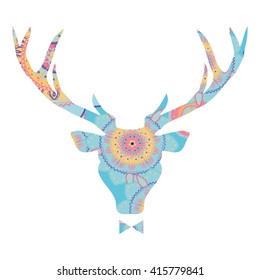 silhouette of a deer. bright colors, vector illustration
