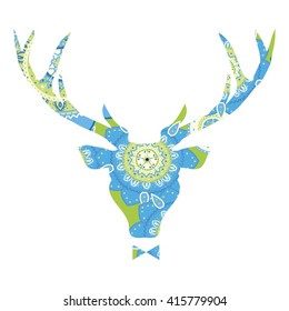 silhouette of a deer. bright colors, vector illustration
