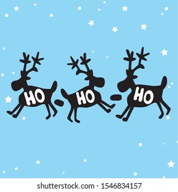 Silhouette deer, cartoon animal, illustration