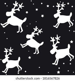 Silhouette deer, cartoon animal, illustration