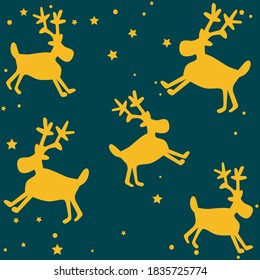 Silhouette deer, cartoon animal, illustration