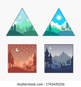 
Silhouette deer design package group