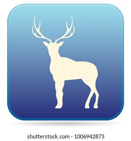 Silhouette of the deer. Flat deer icon.

