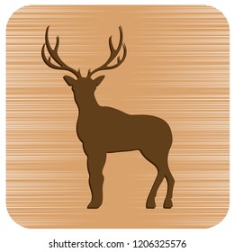 Silhouette of the deer. Flat deer icon.

