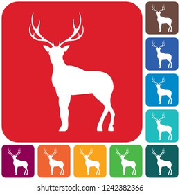 Silhouette of the deer. Flat deer icon.

