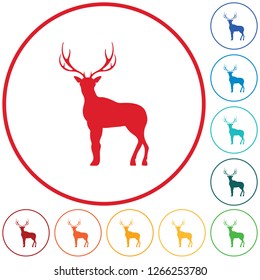 Silhouette of the deer. Flat deer icon.