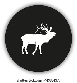 Silhouette of the deer. Flat deer icon.