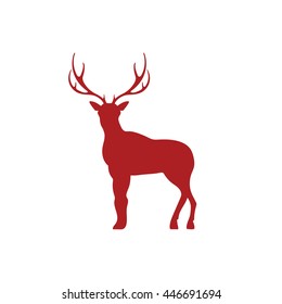 Silhouette of the deer. Flat deer icon.


