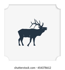 Silhouette of the deer. Flat deer icon.